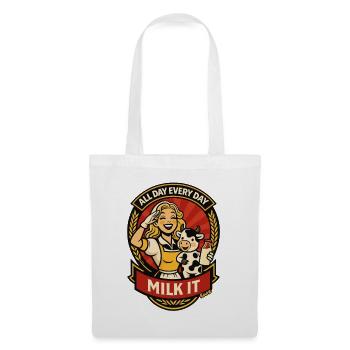 All Day Every Day Milk It Retro Cow - Tote Bag - white - Front
