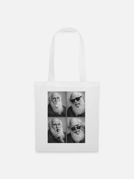 Charles Darwin photo strip - Stoffbeutel - Weiß