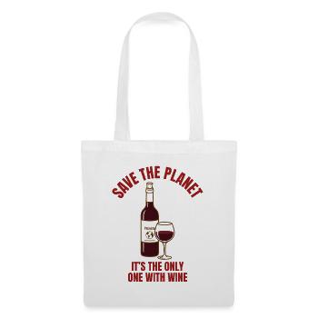 Save Water Drink Wine Shirt Lustig - Stoffbeutel - Weiß - Vorne