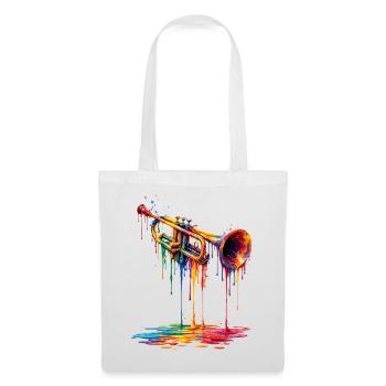 Trumpet with dripping paint - Tote Bag - white - Front