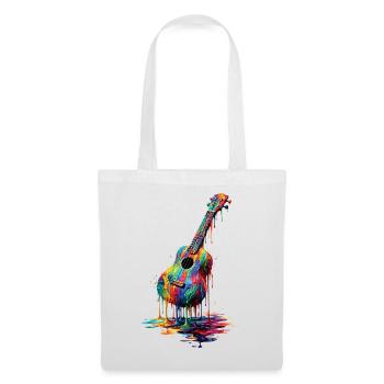 Ukulele with dripping paint - Tote Bag - white - Front