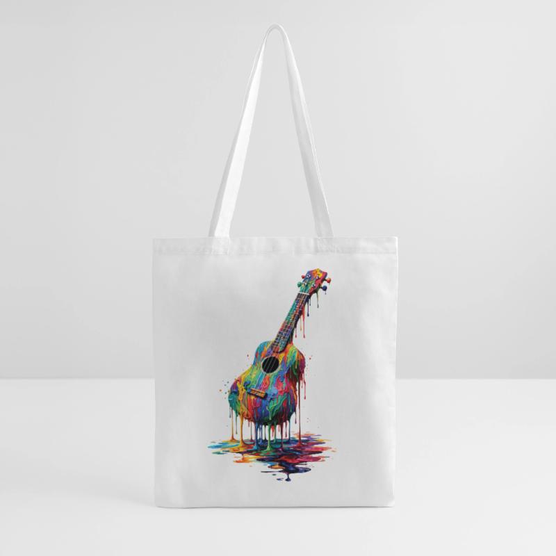 Ukulele mit tropfender Farbe Stoffbeutel