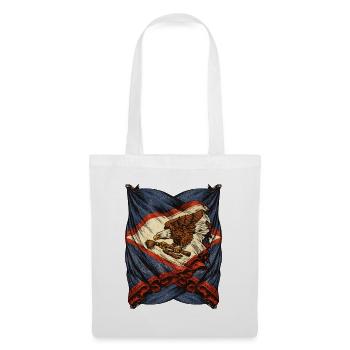 Vintage Eagle Flag Emblem with Rifle - Tote Bag - white - Front