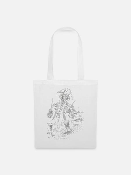 George Washington Drumming Illustration  - Stoffbeutel - Weiß
