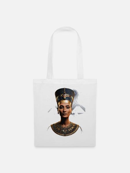 Nefertiti Porträt - Stoffbeutel - Weiß