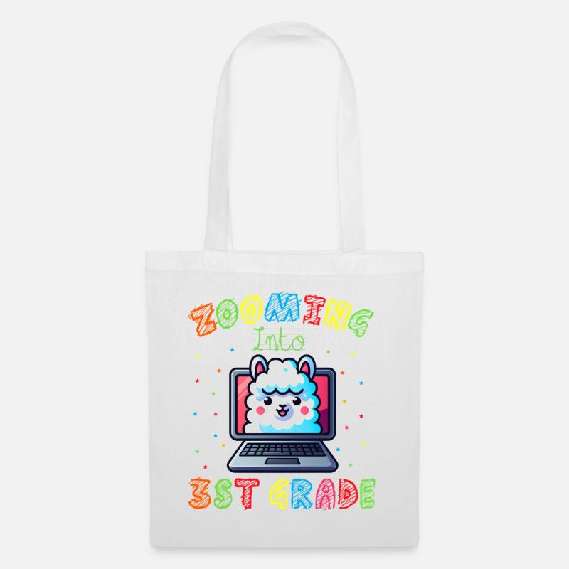 Lama Code Arc-en-Ciel Numérique - Sac en tissu - blanc
