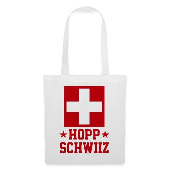 Hopp Schwiiz Schweizer Stolz - Stoffbeutel - Weiß - Vorne