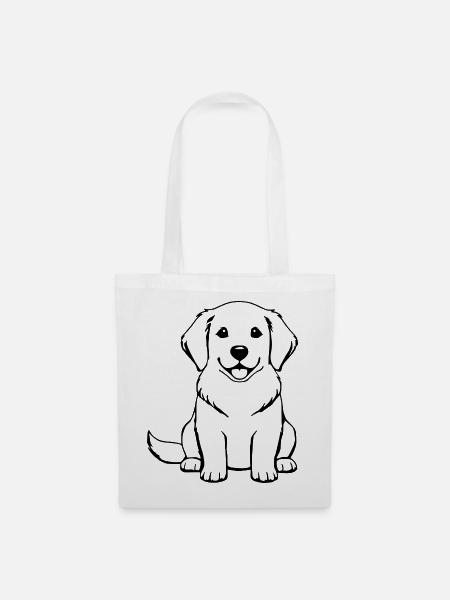 Hund Baby Hundebaby Welpe Geschenk Hundeliebhaber - Stoffbeutel - Weiß