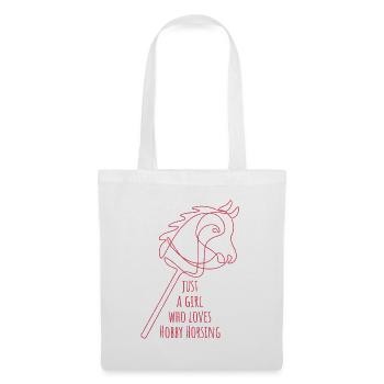 Juste une fille qui adore le passe-temps de monture | Équitation - Sac en tissu - blanc - Devant