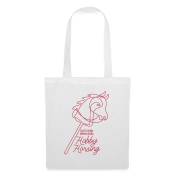 Juste une fille qui adore le passe-temps de monture | Équitation - Sac en tissu - blanc - Devant