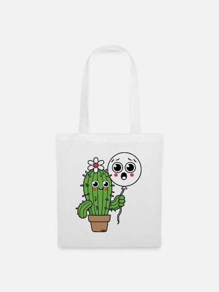 Cactus Buddy und Balloon Ghost - Stoffbeutel - Weiß