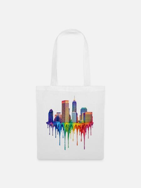 Indianapolis Indiana Tropfende Farbe - Stoffbeutel - Weiß