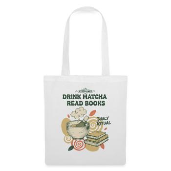 Matcha trinken, Bücher lesen, tägliches Ritual, Kyoto, Matcha. - Stoffbeutel - Weiß - Vorne