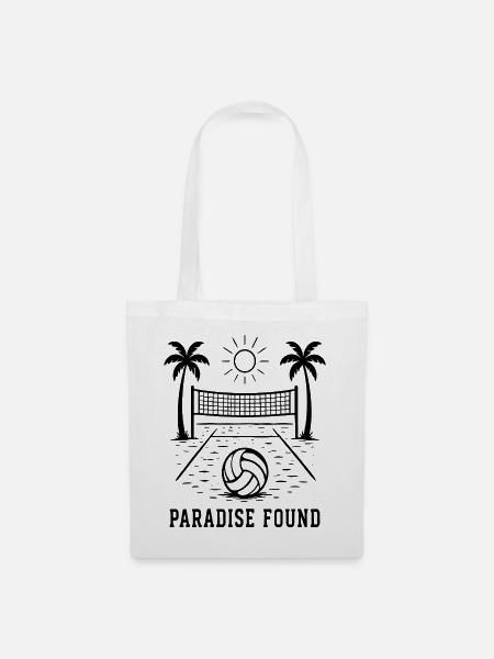 Paradise Found Beach Volleyball Sommer Paradies - Stoffbeutel - Weiß