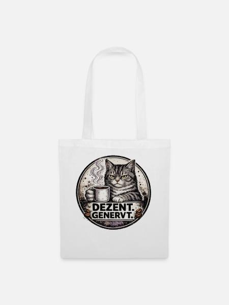 Kaffeekater: Dezentes Genervt - Stoffbeutel - Weiß