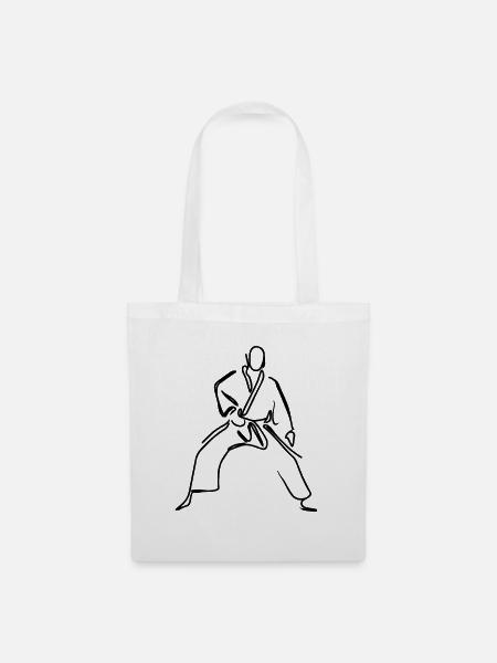 Judo Skizze - Stoffbeutel - Weiß