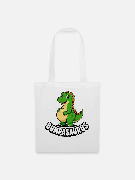 Schwangere Bumpasaurus-Dinosaurier-Schwangerschaft - Stoffbeutel - Weiß