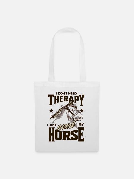 Pferdetherapie-Humor - Stoffbeutel - Weiß