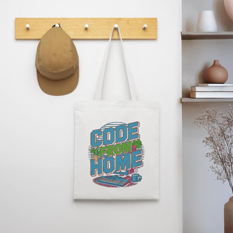 Remote Developer Code From Home Software Developer Stoffbeutel