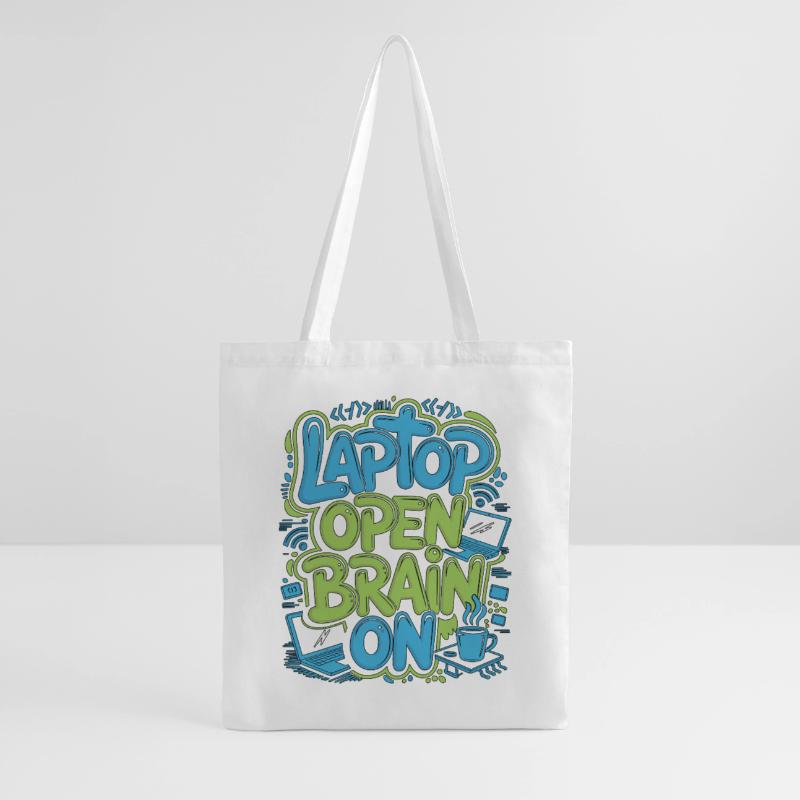 Remote Developer Laptop Open Brain On Remote Coder Tote Bag