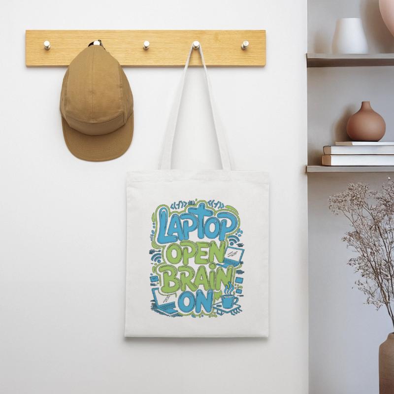Remote Developer Laptop Open Brain On Remote Coder Tote Bag
