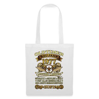 Oldtimer Baujahr 1977 Geburtstag Geschenk - Stoffbeutel - Weiß - Vorne