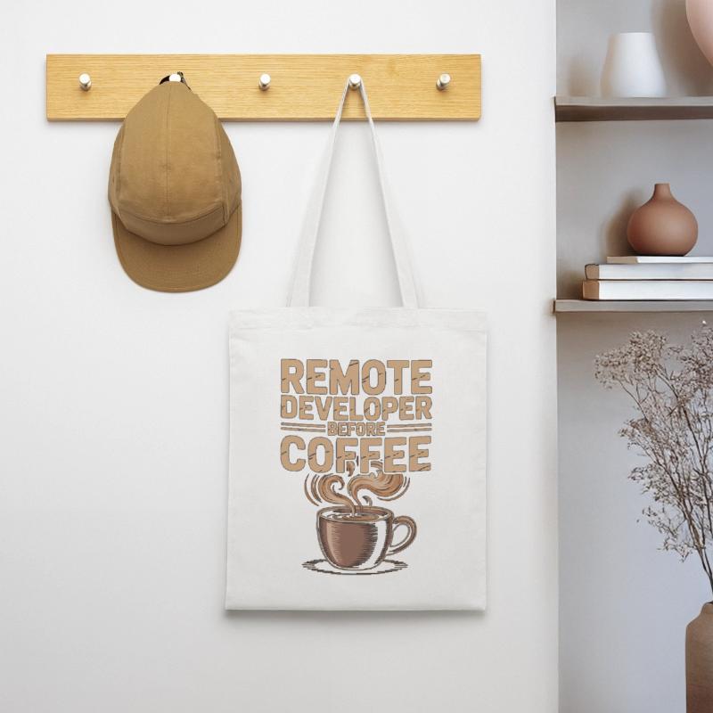 Remote Developer Before Remote Coder Coffee Lover Tote Bag