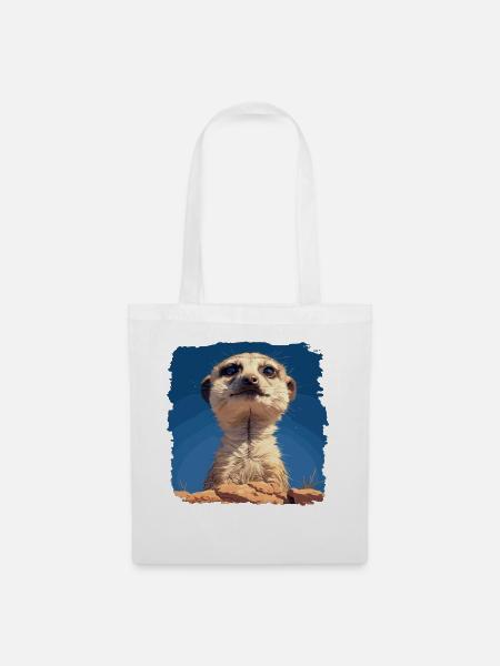 Meerkat Erdmännchen - Stoffbeutel - Weiß