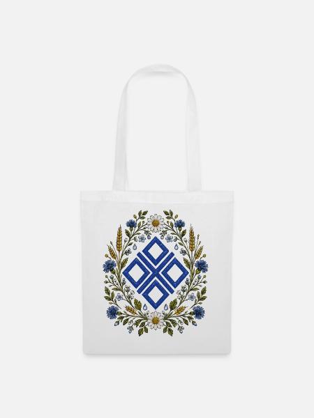 Mokosz Floral Emblem - Stoffbeutel - Weiß