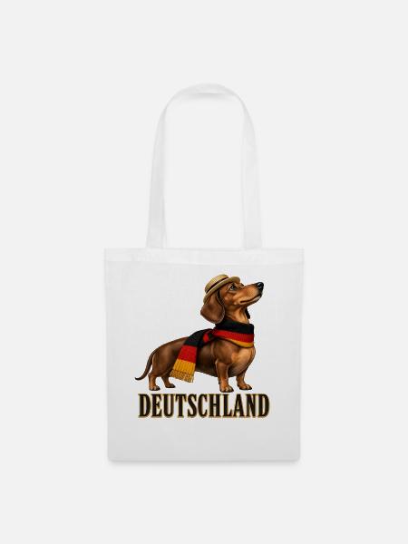 Dackel im Deutschland-Style - Stoffbeutel - Weiß