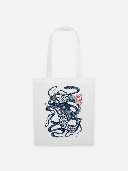 Oktopus Vintage Grunge - Stoffbeutel - Weiß