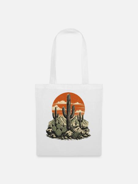 Desert Cactus Sunset - Stoffbeutel - Weiß