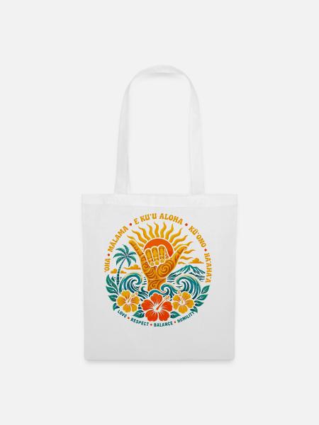 Aloha Shaka Werte - Stoffbeutel - Weiß