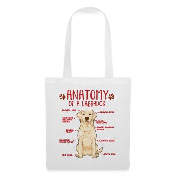 Chemise jaune d’anatomie Labrador - Sac en tissu - blanc - Devant