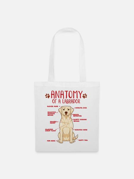 Yellow Labrador Anatomy Shirt - Stoffbeutel - Weiß