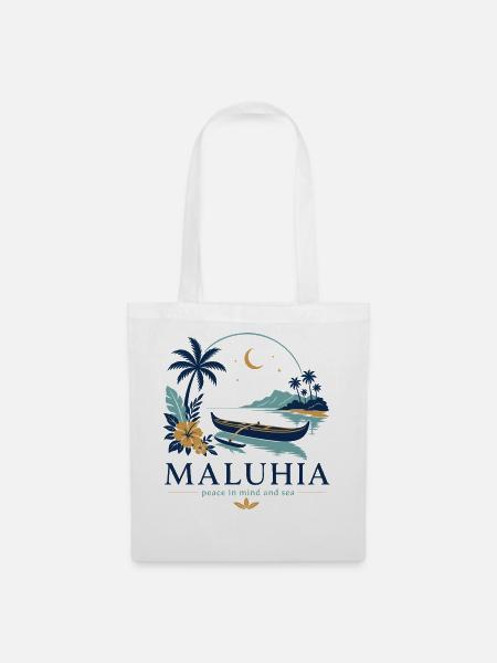 Maluhia-Ozeanfrieden - Stoffbeutel - Weiß