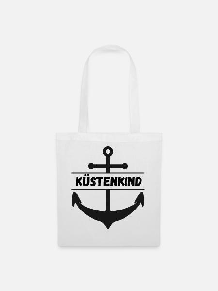 Küstenkind mit Anker - Stoffbeutel - Weiß