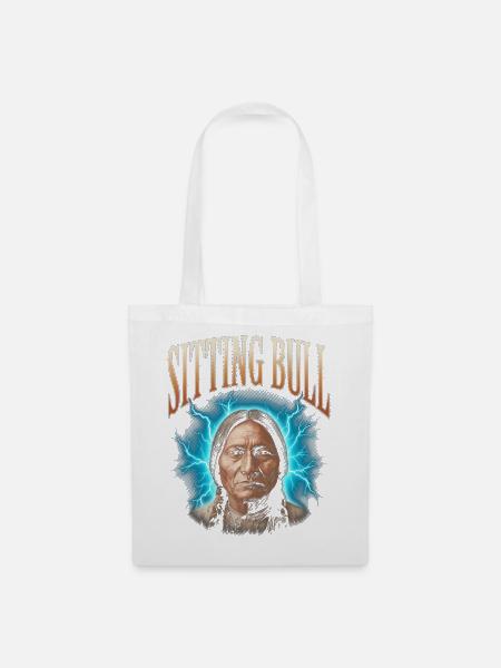 Sitzender Bulle - Stoffbeutel - Weiß