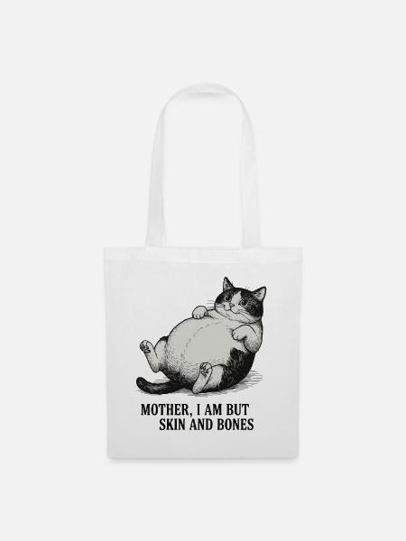 Moppelkatze Fette Katze - Stoffbeutel - Weiß