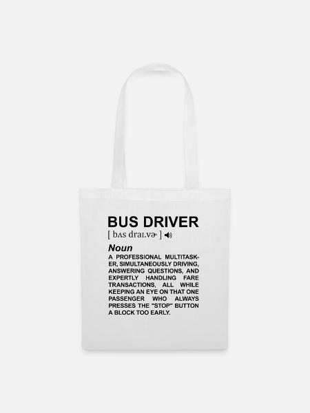 Busfahrer Begriffserklärung - Stoffbeutel - Weiß