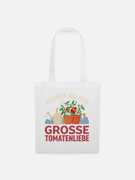Kleiner Balkon Große Tomatenliebe - Stoffbeutel - Weiß