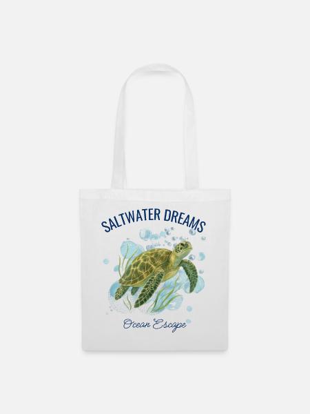 Saltwater Dreams – Meeresschildkröte - Stoffbeutel - Weiß