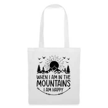 Quand je suis à la montagne, je suis heureux - Montagne H - Sac en tissu - blanc - Devant