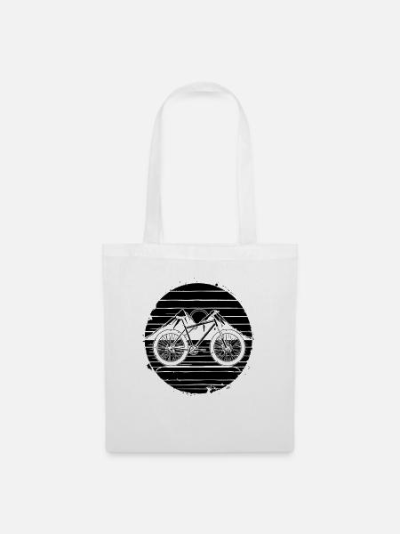 Mountainbiking Illustration - Stoffbeutel - Weiß