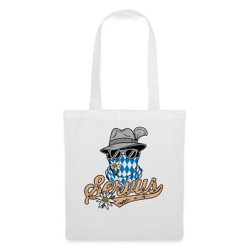 Homme bavarois à lunettes et chapeau bavarois Servus - Sac en tissu - blanc - Devant