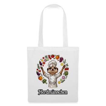 Herdmännchen Koch Gastronomie Beikoch Lustig  - Stoffbeutel - Weiß - Vorne