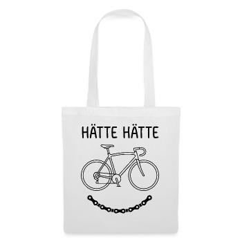 Hätte Hätte Fahrradkette lustige Fahrrad Sprüche - Stoffbeutel - Weiß - Vorne