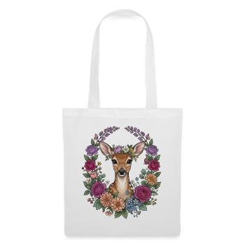 Deer Fawn Flowers Folk Festival Traditional Costumes Replacement Women - Tote Bag - white - Front