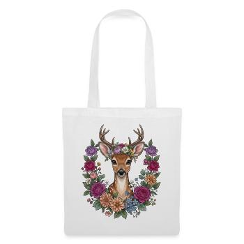 Deer Fawn Flowers Folk Festival Traditional Costumes Replacement Women - Tote Bag - white - Front