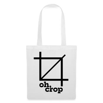 Oh Crop Designer Grafik Spruch - Stoffbeutel - Weiß - Vorne